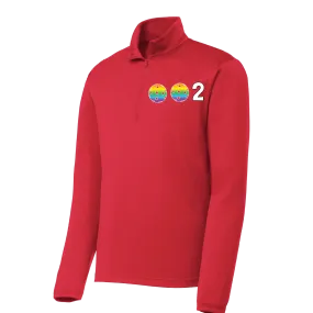 002 Pickleball (Colors Pink Purple Or Rainbow) | Men's 1/4 Zip Long Sleeve Pullover Athletic Shirt | 100% Polyester