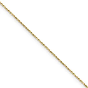 0.9mm 14k Yellow Gold Solid Diamond Cut Cable Chain Necklace