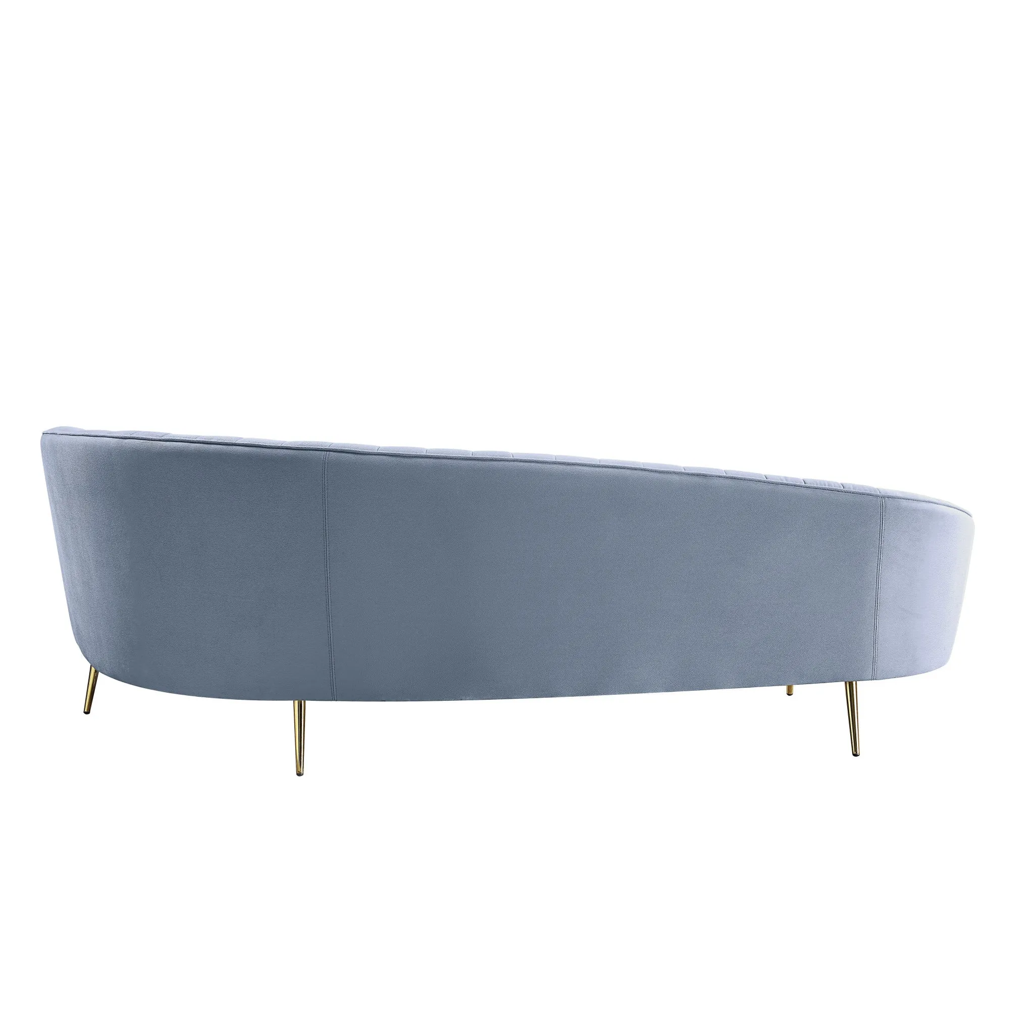 103" Light Gray Velvet And Gold Sofa By Homeroots