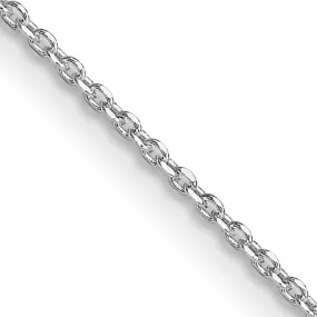 1.25mm Rhodium Plated Sterling Silver Solid D/C Cable Chain Necklace