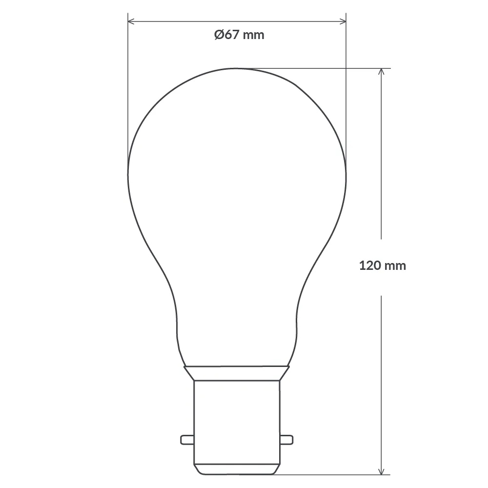 12W GLS LED Bulb B22 Clear in Natural White