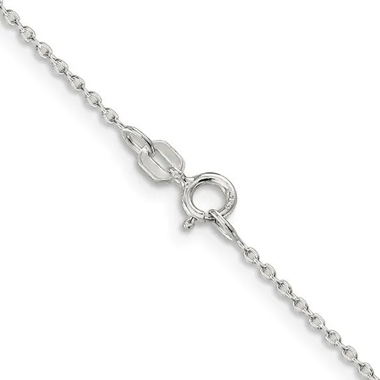 1.3mm, Sterling Silver Solid Cable Chain Necklace