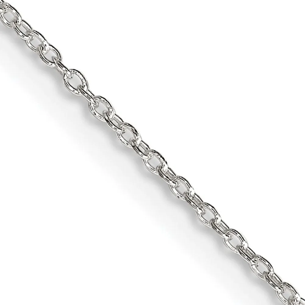 1.3mm, Sterling Silver Solid Cable Chain Necklace