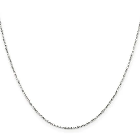 1.3mm, Sterling Silver Solid Cable Chain Necklace