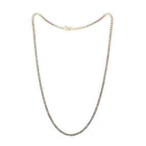 14K YELLOW GOLD ROUND DIAMOND TENNIS NECKLACE 6.61CTW