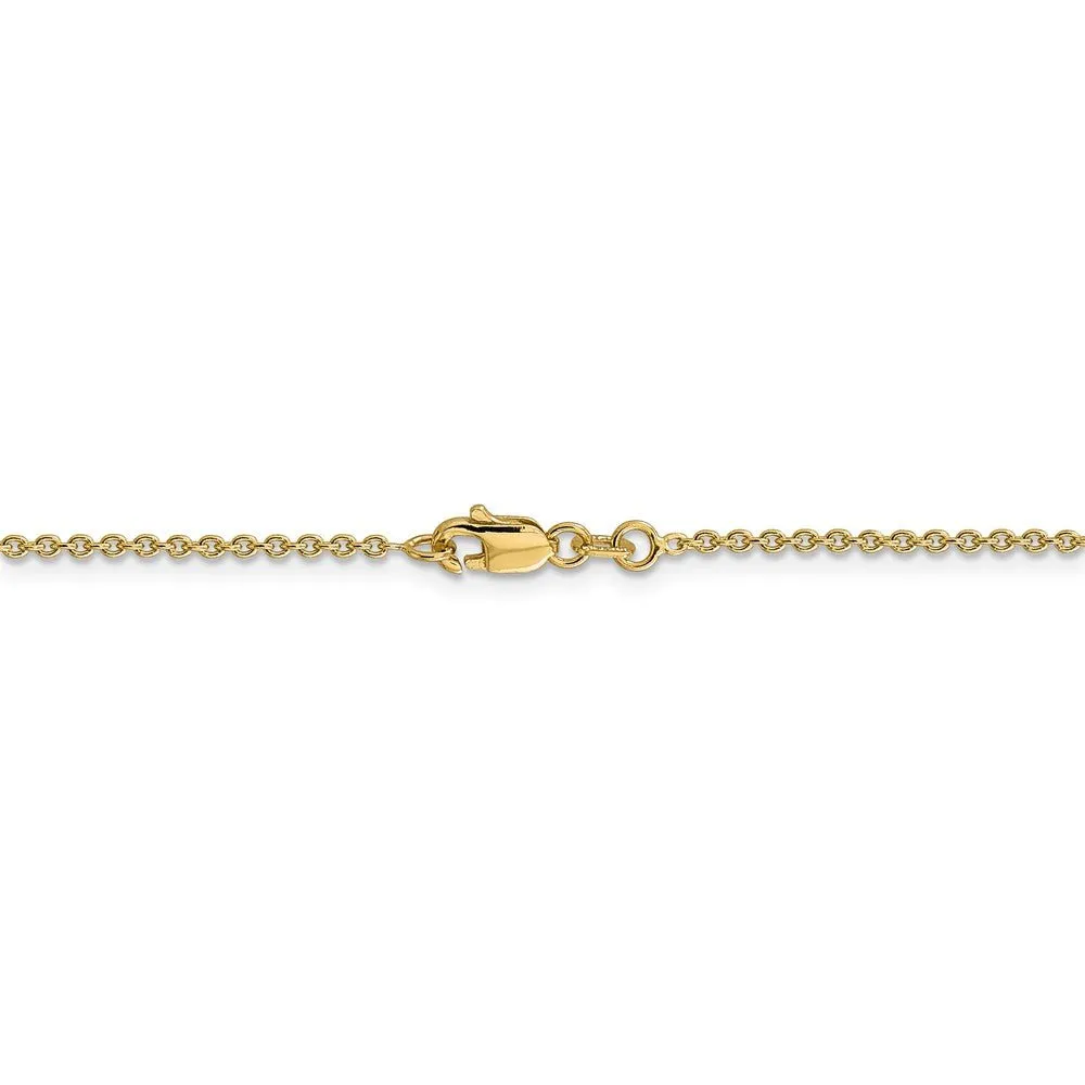 1.4mm 14k Yellow Gold Solid Classic Cable Chain Anklet