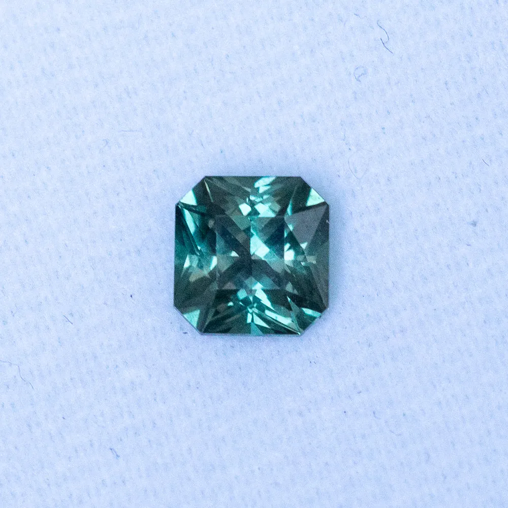 1.60CT COLOR CHANGE SQUARE RADIANT TANZANIAN SAPPHIRE, TEAL TO PURPLE GREY,  6.39X6.21MM, UNTREATED