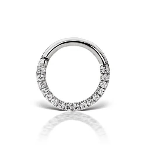 16g Diamond Horizontal Eternity Clicker by Maria Tash in White Gold