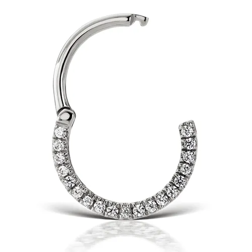 16g Diamond Horizontal Eternity Clicker by Maria Tash in White Gold