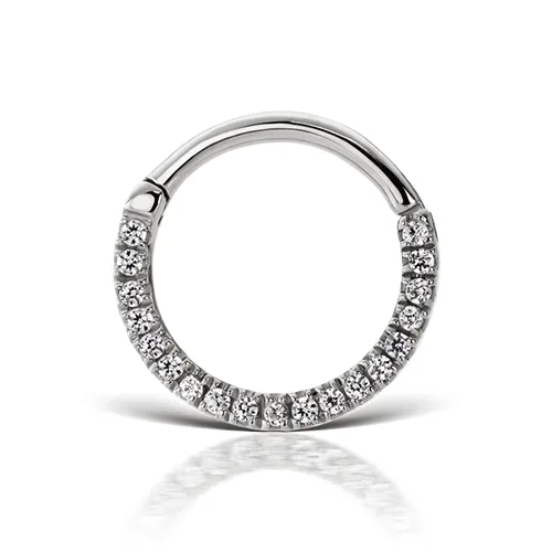 16g Diamond Horizontal Eternity Clicker by Maria Tash in White Gold