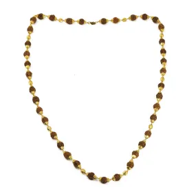 22K Yellow Gold Mala Chain W/ Rudraksha Beads