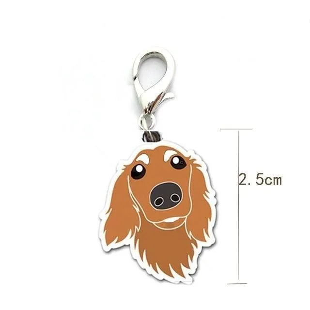 5Pcs/Lot Cute Chow Chow Sharpei Foxhound Pug Shepherd Dog Purse Charms