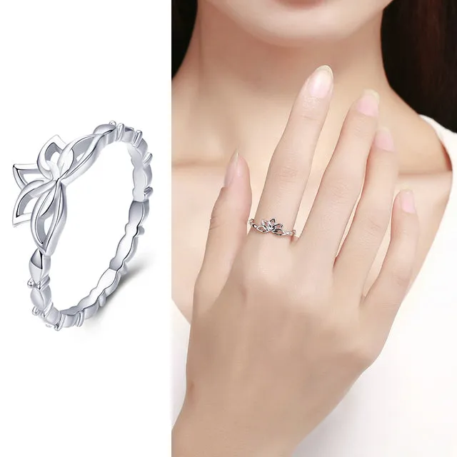 6 Styles Silver Crown Original European Wedding Rings with Crystal