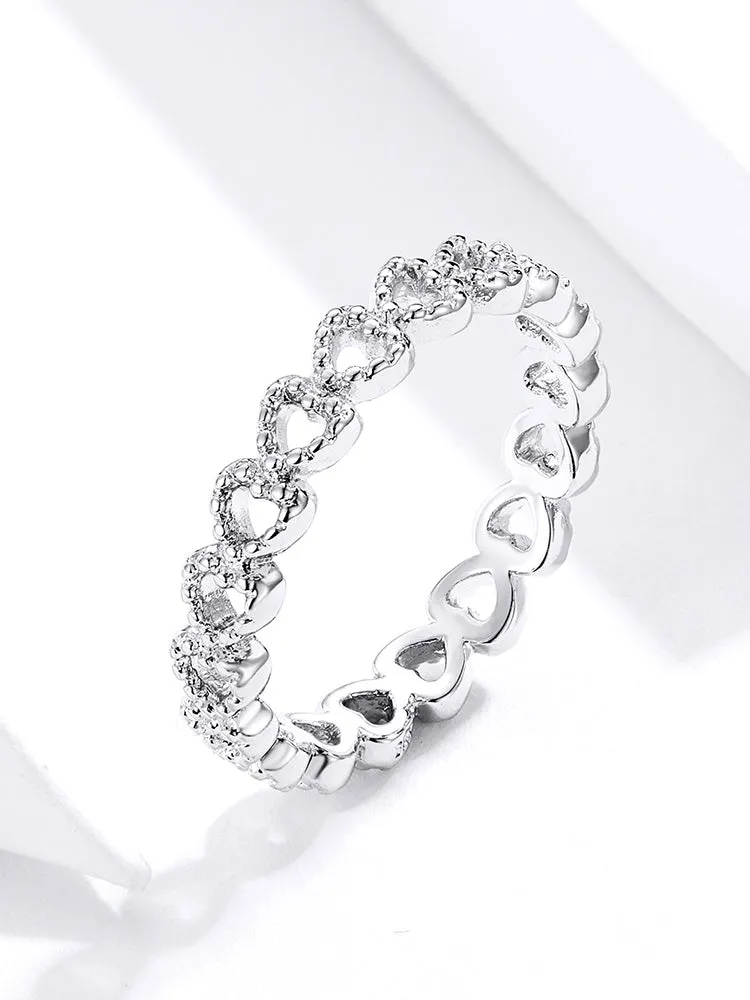 6 Styles Silver Crown Original European Wedding Rings with Crystal