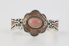 7" Carolyn Pollack Silver & Copper Moonstone & Quartz Cuff Bracelet (40.19g.)