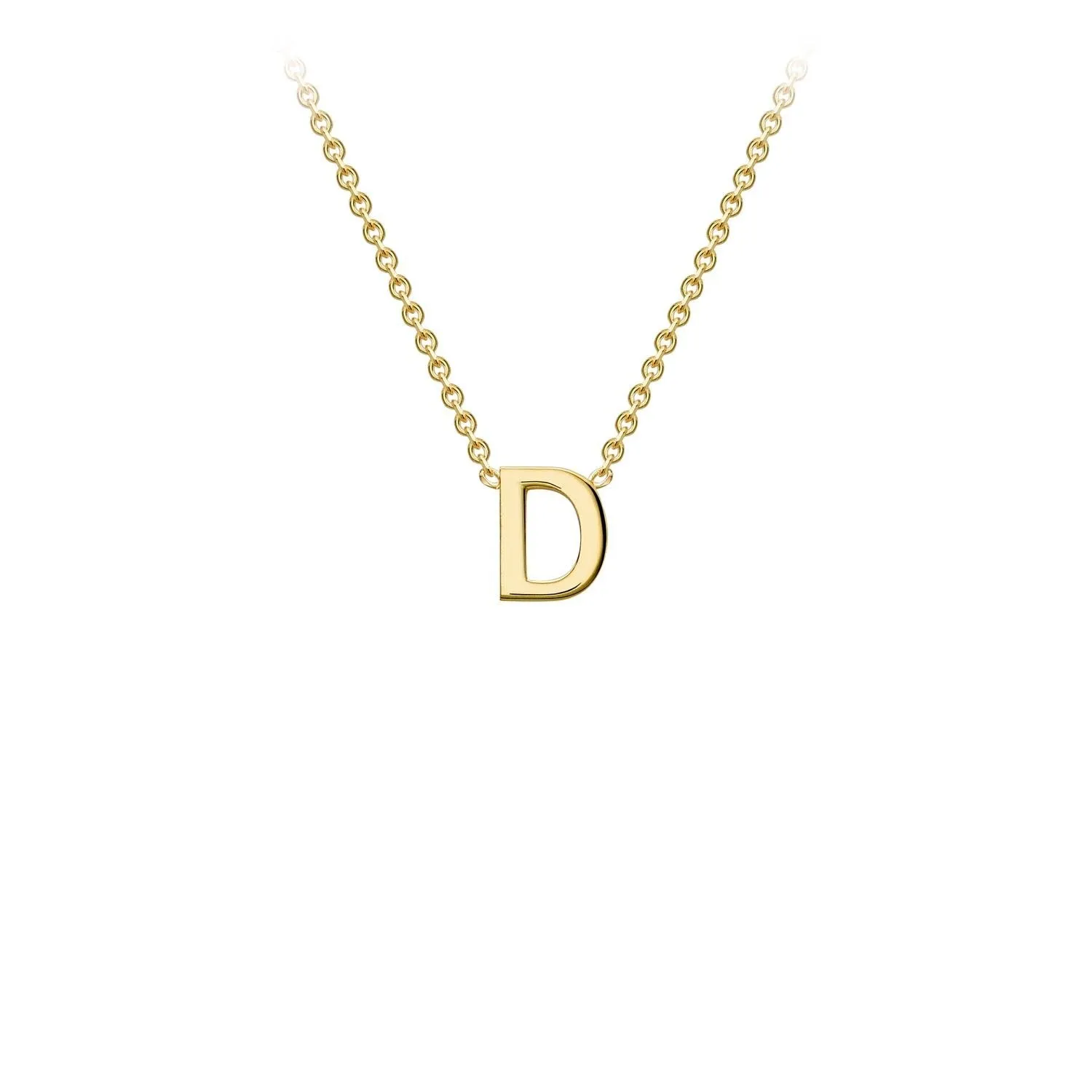 9K Yellow Gold 'D' Initial Adjustable Letter Necklace 38/43cm