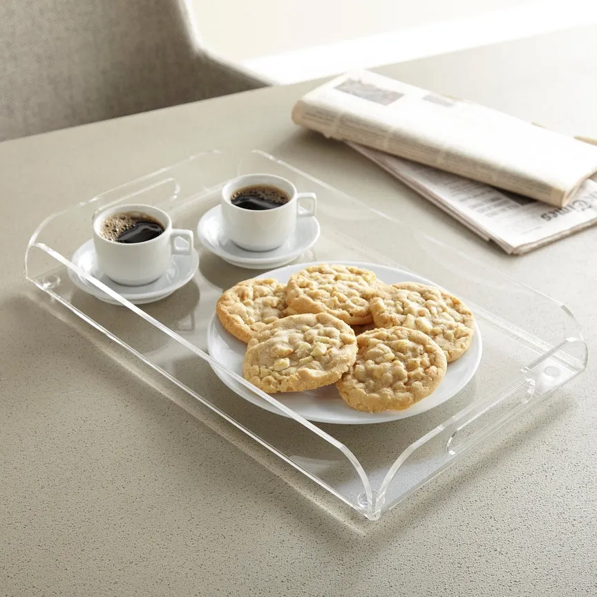 ACRYLIC SERVING TRAY WITH HANDLES