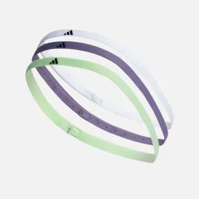 Adidas Multiple Width Training Unisex Headband 3 Per Pack -Semi Green Spark/Shadow Violet/White