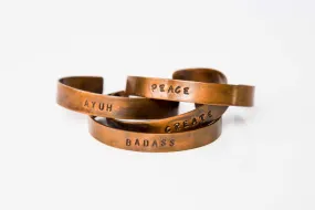 Amanda Moran Designs Copper Power Word Cuff Bracelet