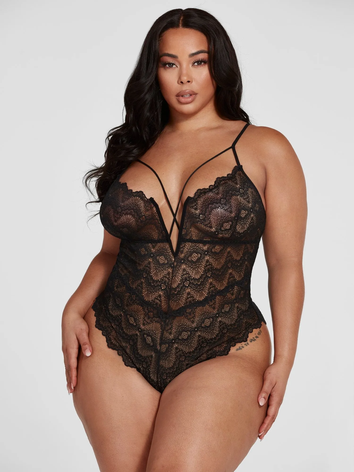 Angelina Floral Lace Strappy Bodysuit