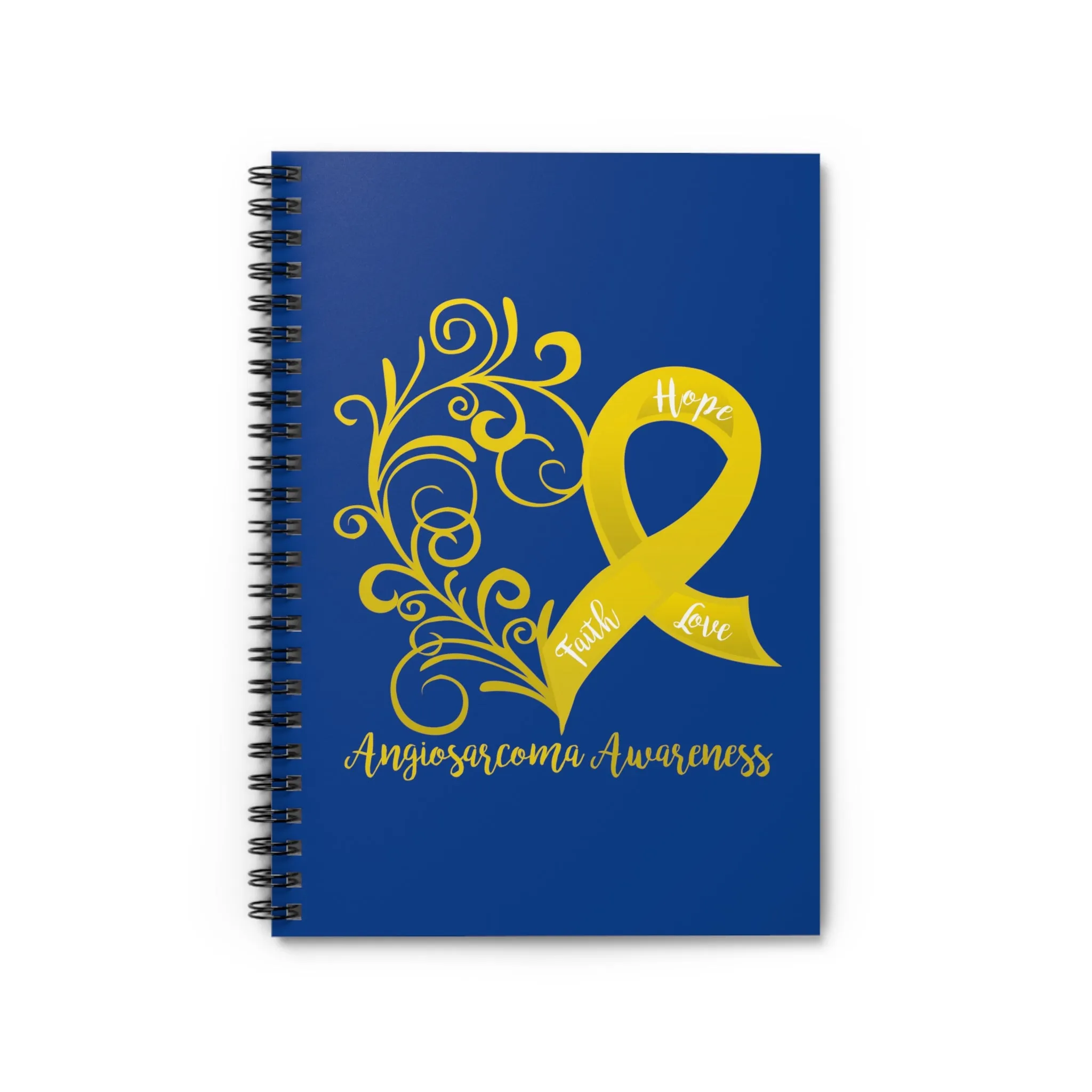 Angiosarcoma Awareness Heart Royal Blue Spiral Journal - Ruled Line