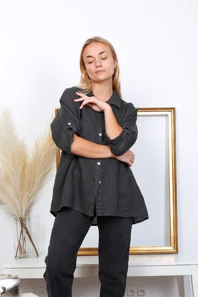 Anne   Kate Italian Trapani Linen Button Shirt