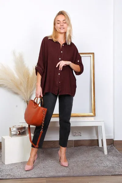 Anne   Kate Italian Trapani Linen Button Shirt