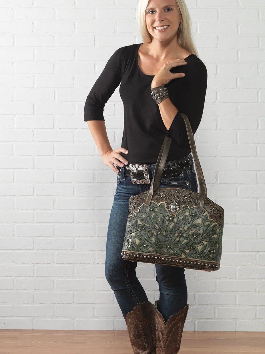 Annie's Secret Zip-Top Half Moon Tote w/ Conceal Carry Pocket