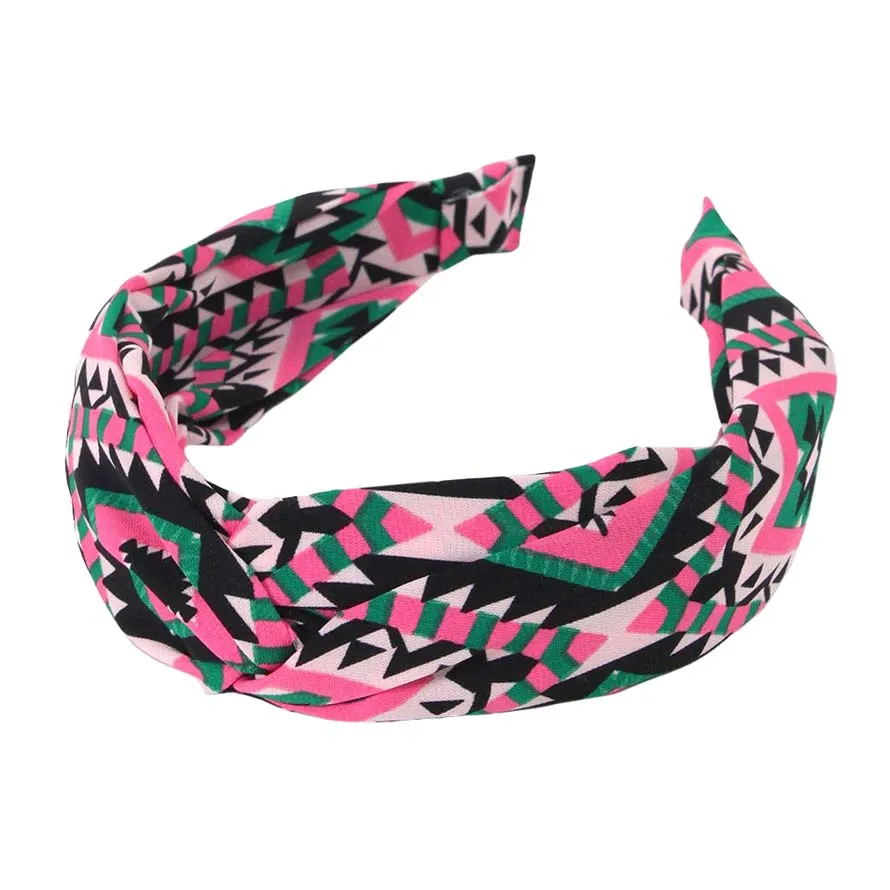 Aztec Patterned Twisted Headband