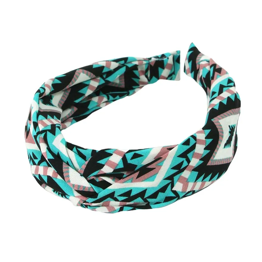 Aztec Patterned Twisted Headband