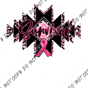 Aztec Survivor Breast Cancer Awareness DTF Transfer