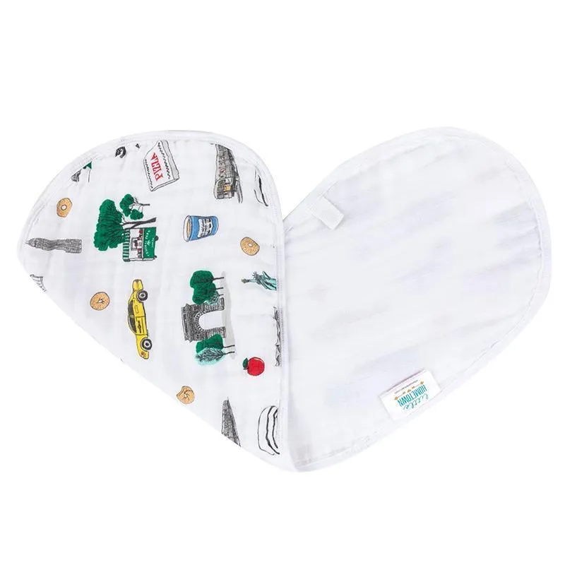 Baby Burp Cloth & Bib Combo:  New York City Baby