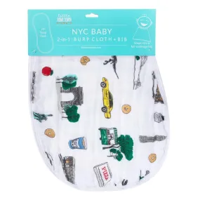 Baby Burp Cloth & Bib Combo:  New York City Baby