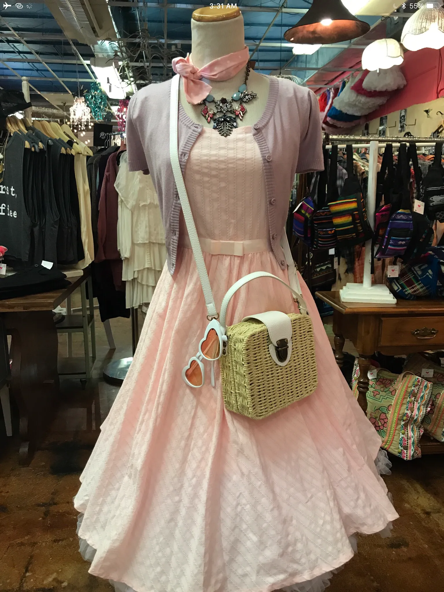 Baby Pink Swing Dress