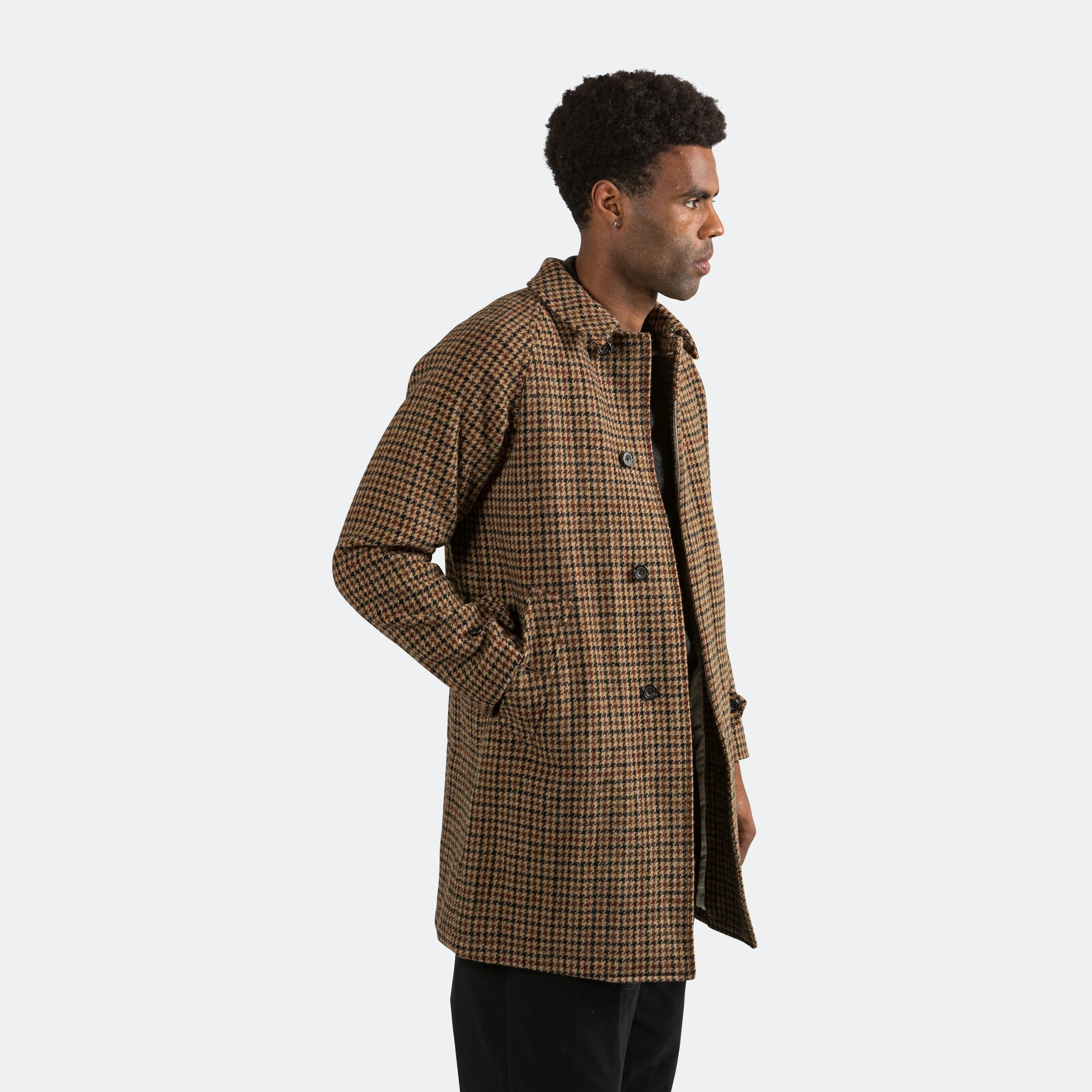 Bal Collar Coat Harris Tweed - Gun Club