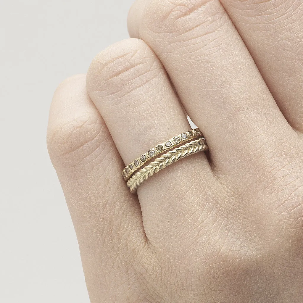 Beaded Eternity Band - Champagne