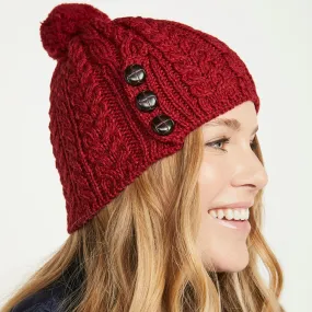 Beanie Hat with Pom Pom | Caitlin | Aran Mills