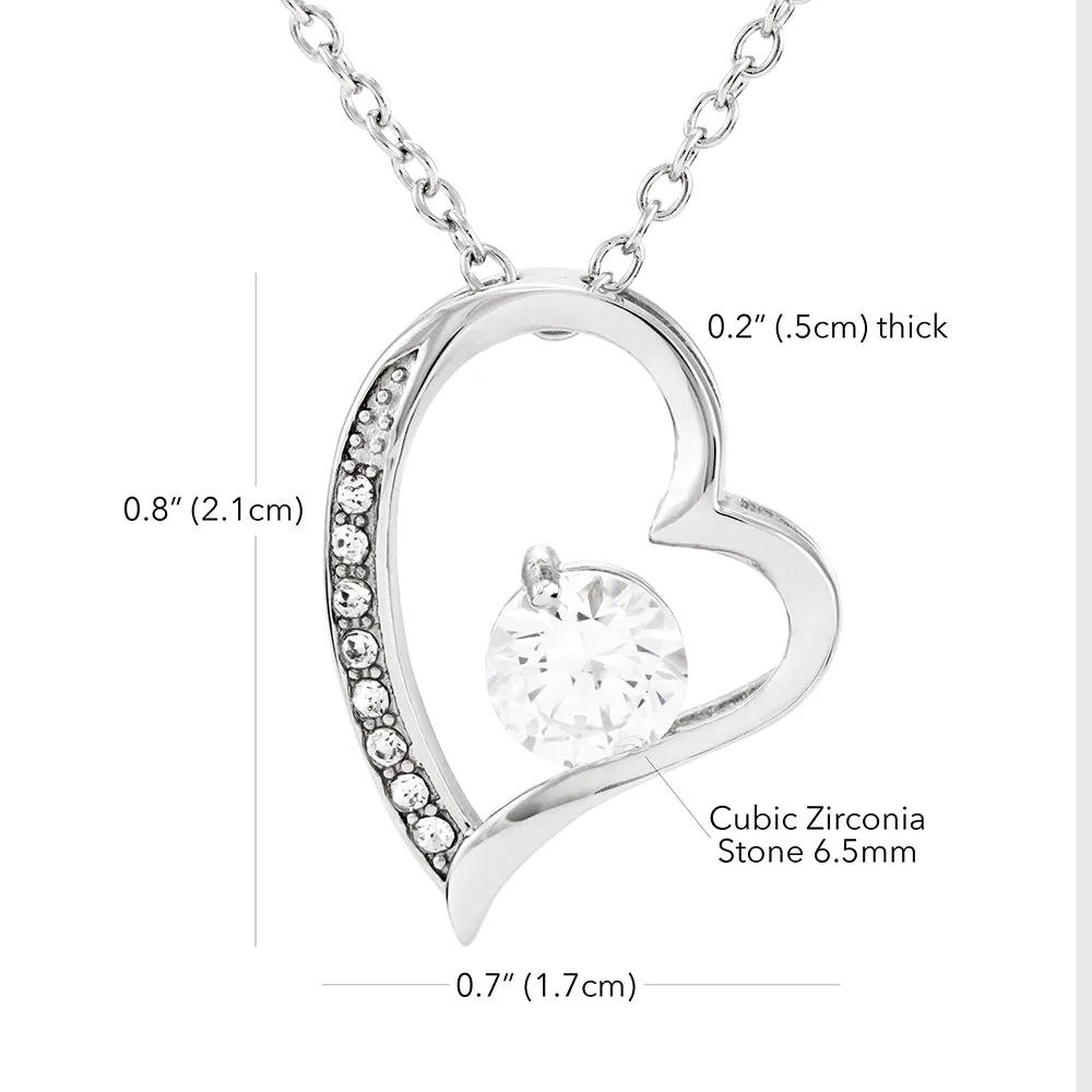 Beautiful LOVE Forever Heart Necklace With Husband To Wife Romantic "Heart To Heart" Message Card