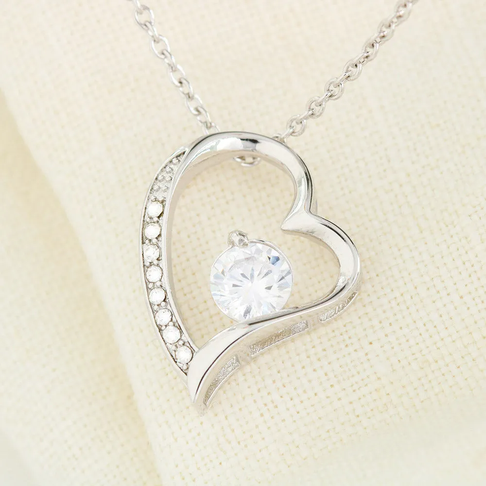 Beautiful LOVE Forever Heart Necklace With Husband To Wife Romantic "Heart To Heart" Message Card