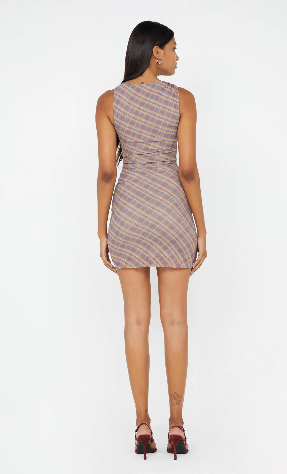 Bec   Bridge - Aurelia Aysm Mini Dress in Violet Check