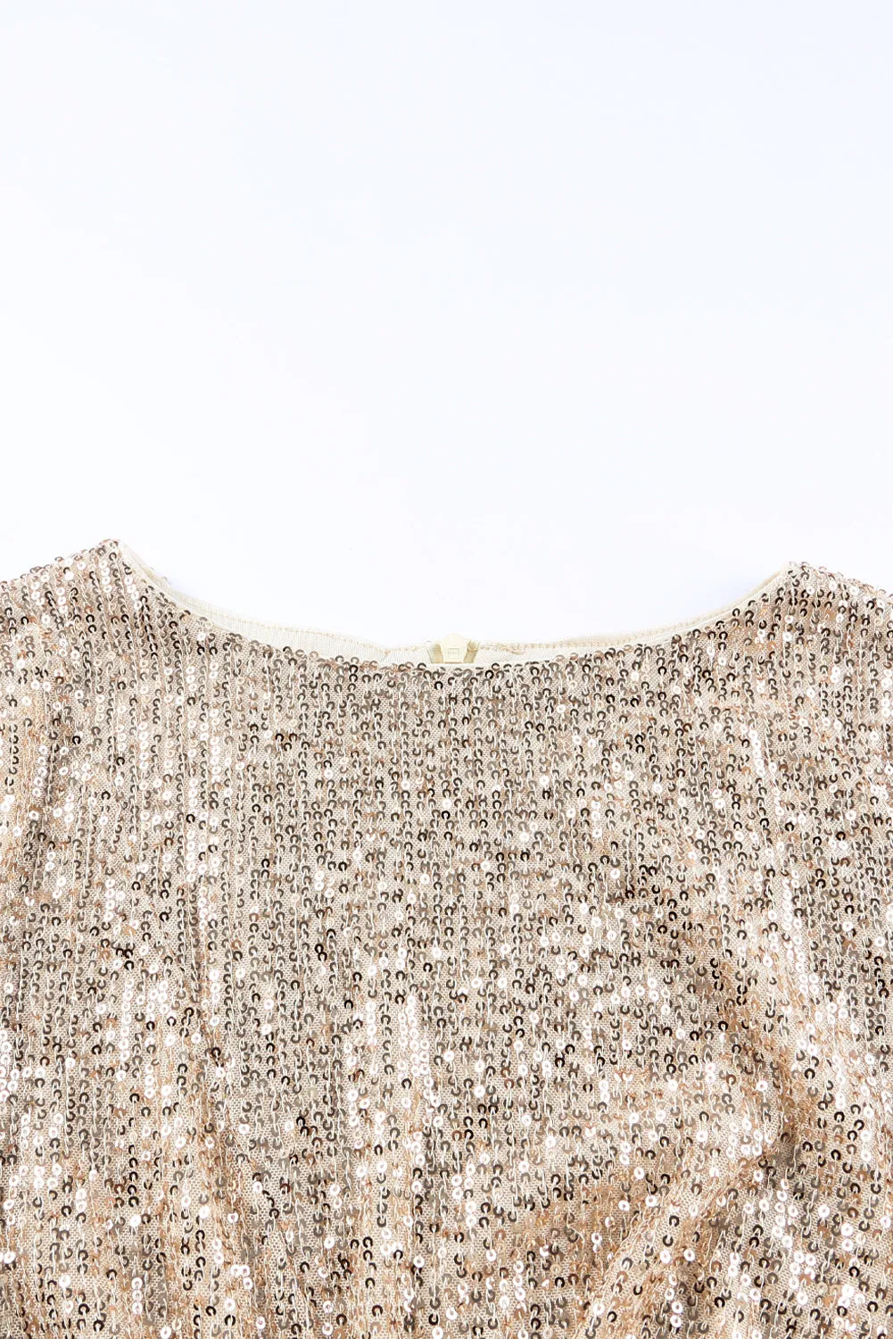 Beige Knot Pack Hip Sequin Dress