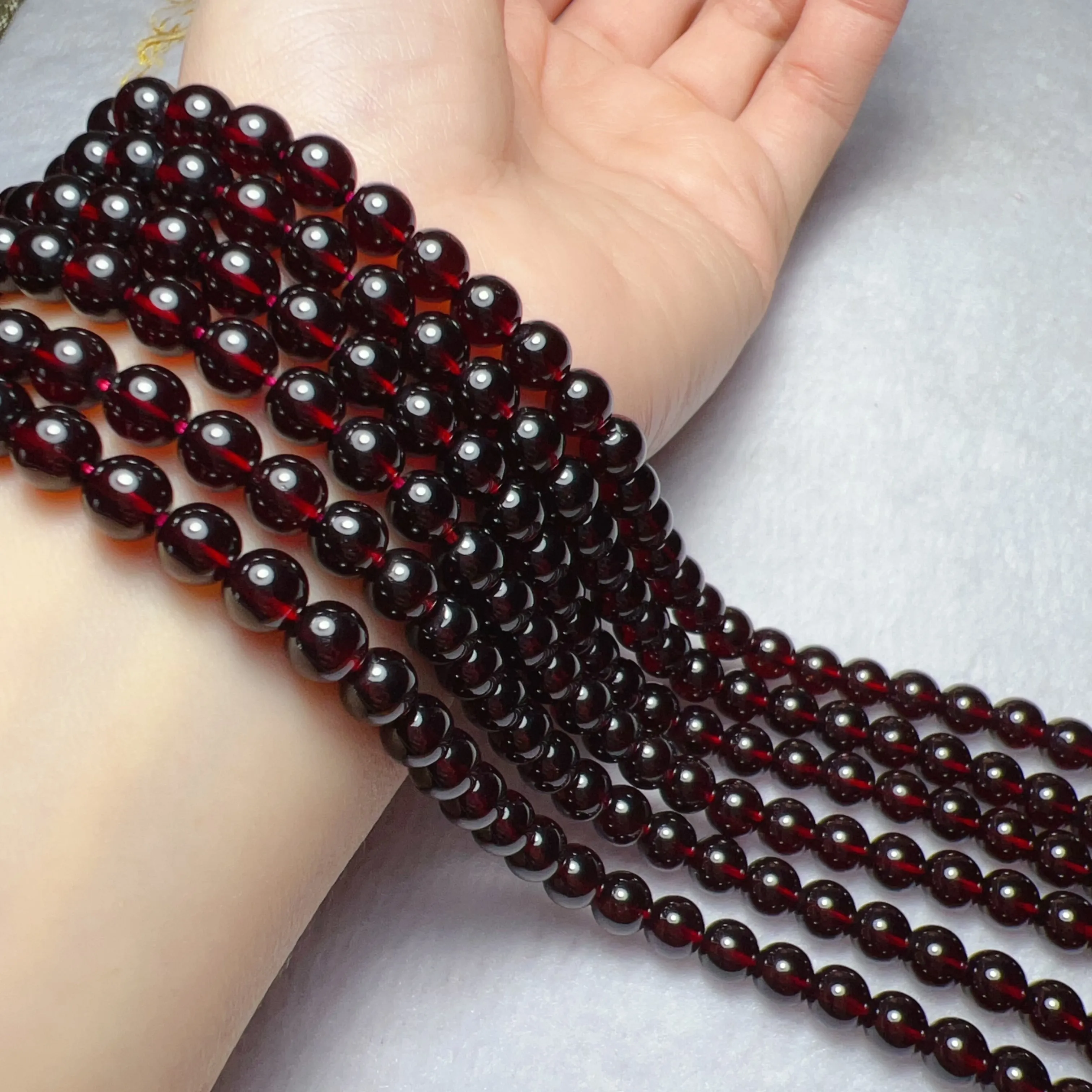 Best Quality in Strands 6mm Natural Almandine Red Garnet Bead Strands for DIY Jewelry Projects