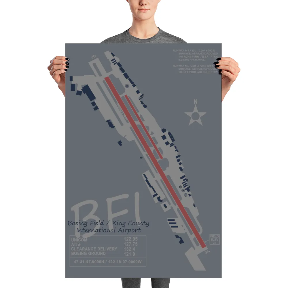 BFI Boeing Field /  King County International Airport Layout Art