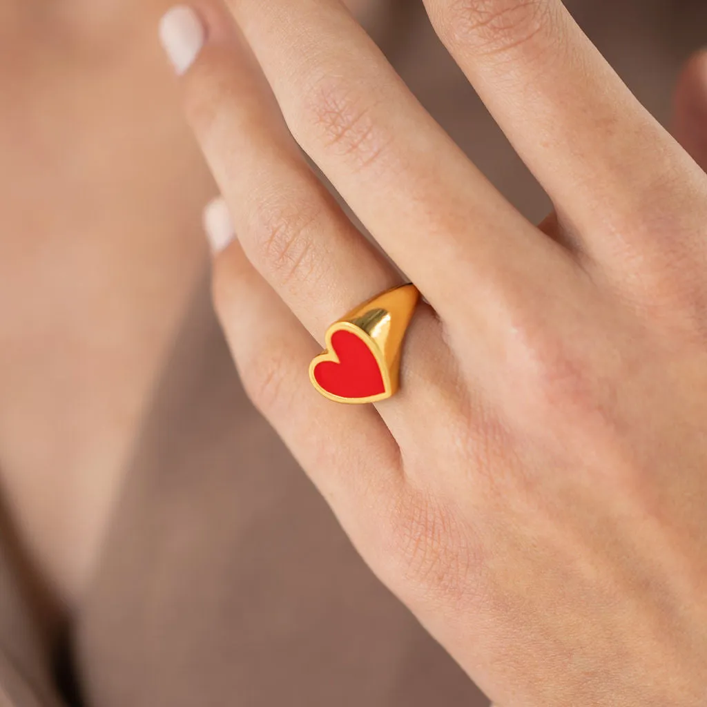 Big Red Heart Ring