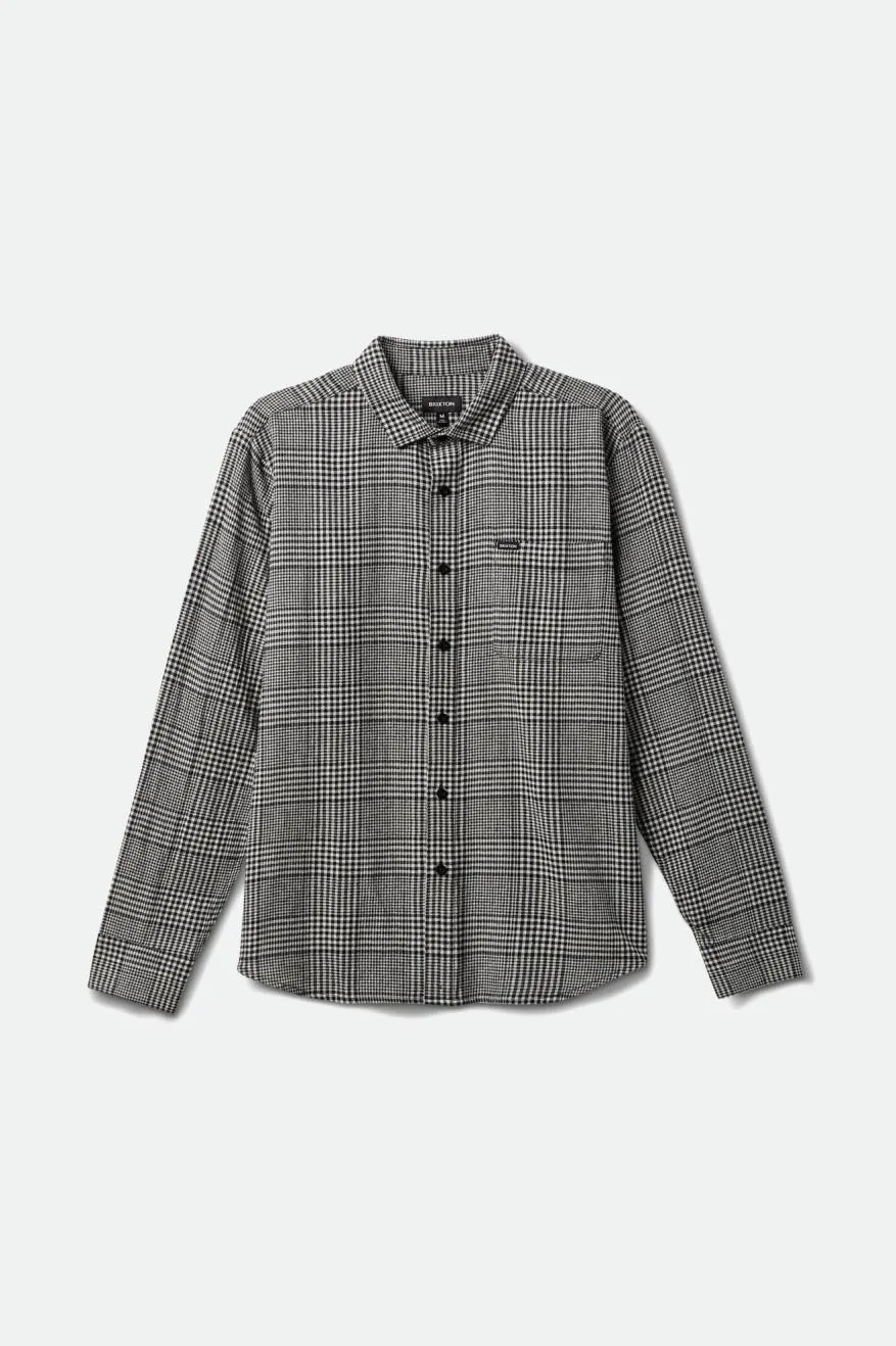 Bixby L/S Flannel - Black/Mineral Grey/White