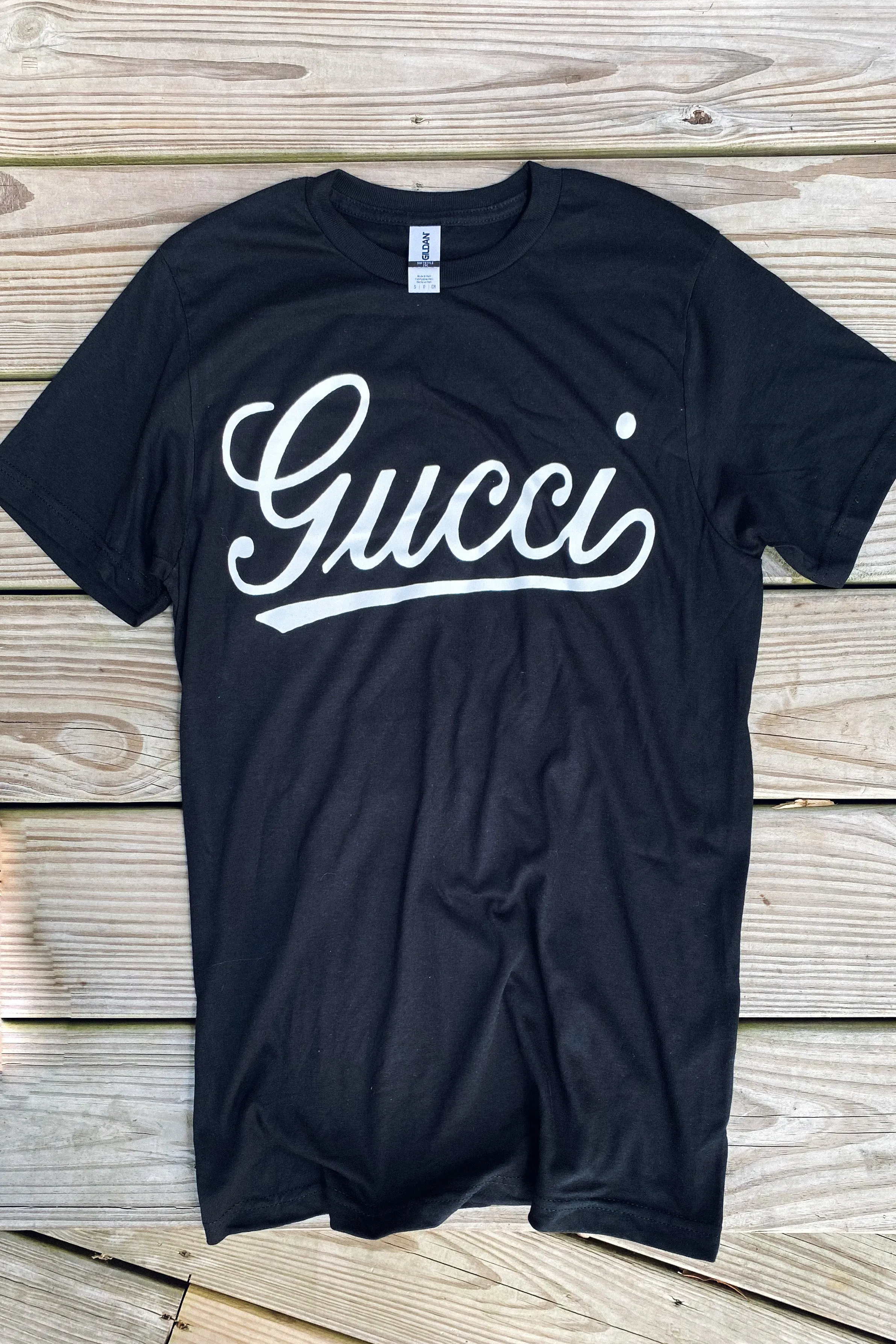 Black GG Graphic Tee