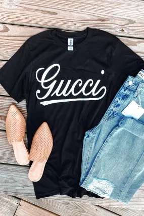 Black GG Graphic Tee