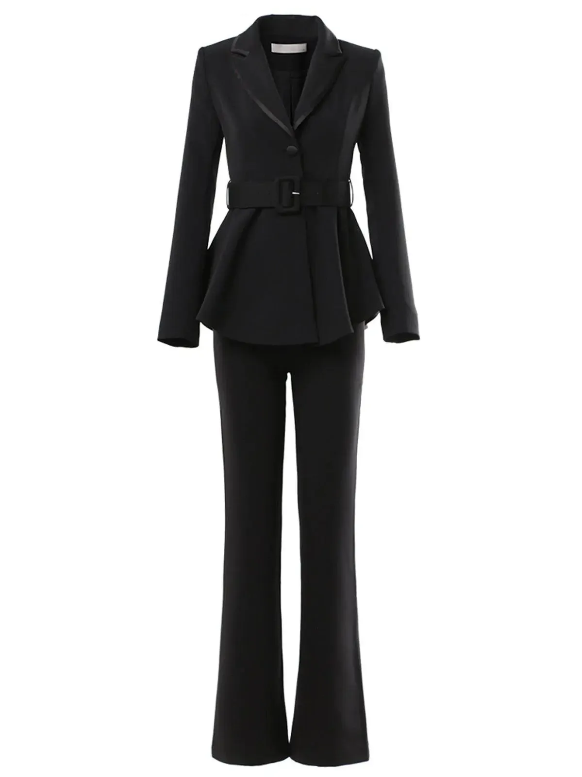 Black Long Sleeve Blazer & Flare Pants