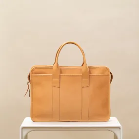 Bound Edge Briefcase - Tumbled Leather