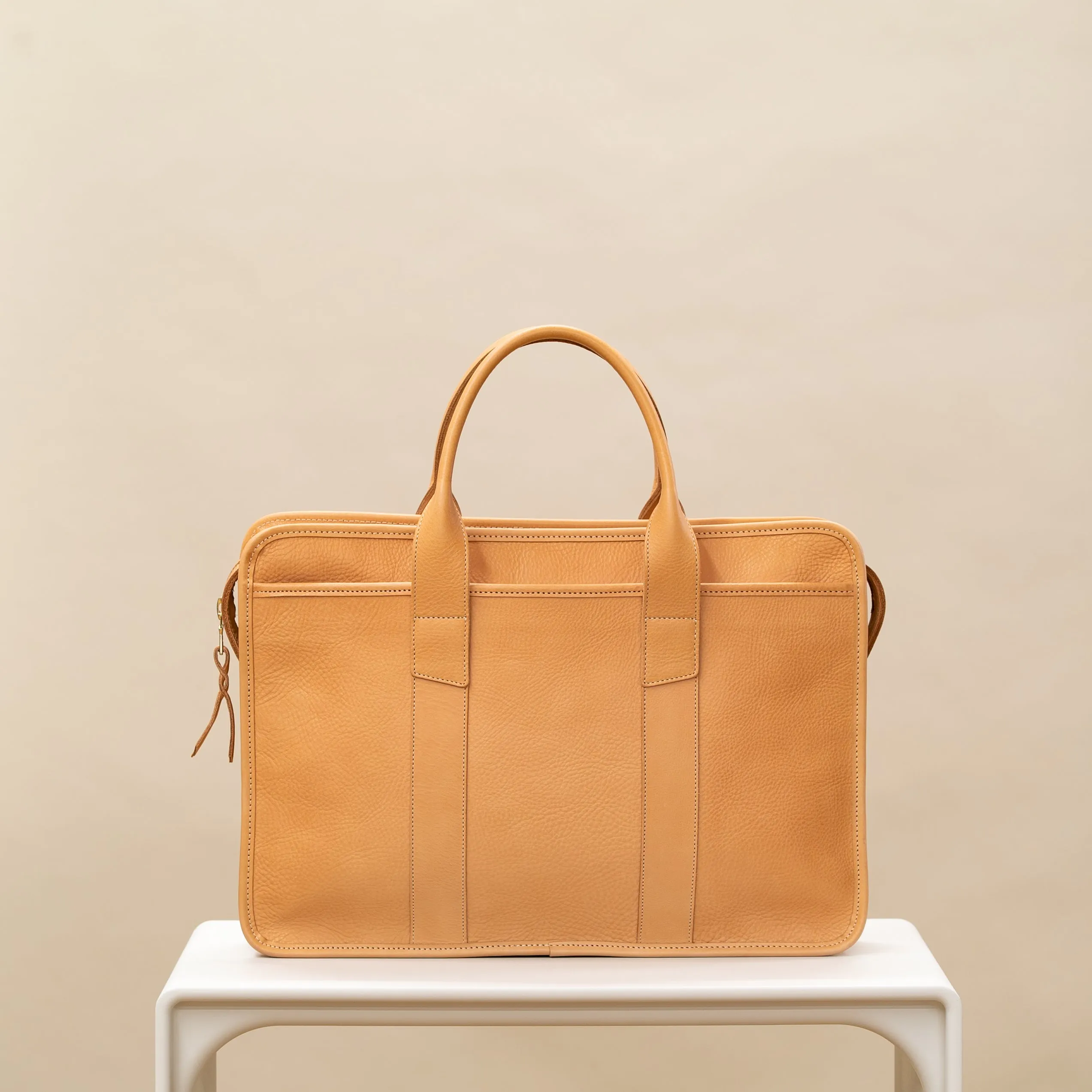 Bound Edge Briefcase - Tumbled Leather